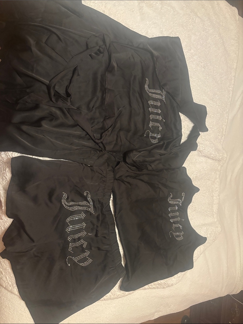Juicy Couture Black Lounge Set with Rhinestone Logo